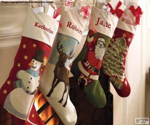 puzzel Kerst Sokken met decoratie
