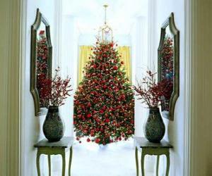 puzzel Kerstboom met vele versieringen