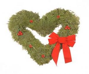 puzzel Kerstkrans hartvormige bladeren gevormd door fir
