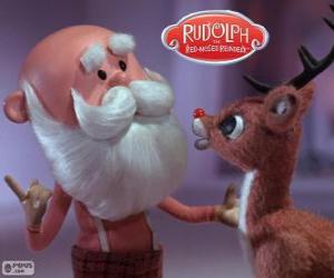 puzzel Kerstman met Rudolph