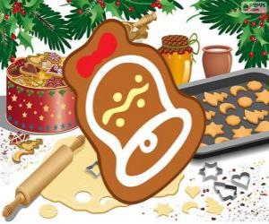 puzzel Kerstmis koekje als een klok