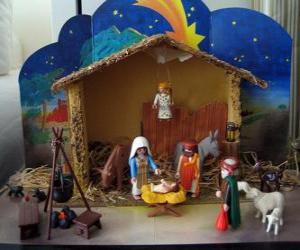 puzzel Kerststal Playmobil