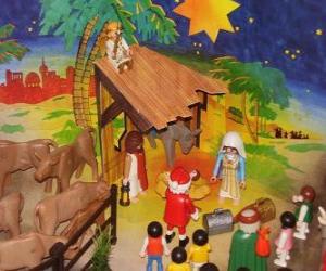 puzzel Kerststal Playmobil