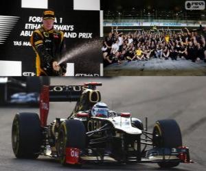 puzzel Kimi Raikkonen viert zijn overwinning in de Grand Prize van Abu Dhabi 2012