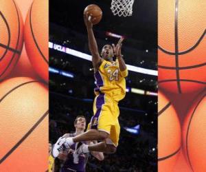 puzzel Kobe Bryant ga voor een slam dunk