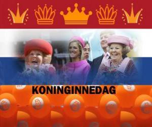 puzzel Koninginnedag, de nationale feestdag in Nederland op 30 april om de verjaardag van de koningin te vieren