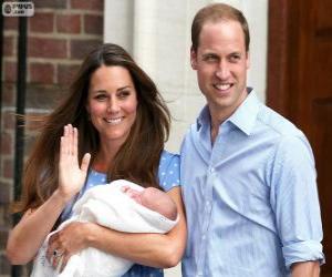 puzzel Koninklijke baby prins William en Kate