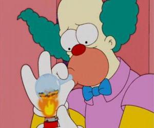 puzzel Krusty the Clown in een scène uit zijn show op tv