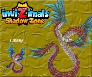 puzzel Kukulkan. Invizimals Shadow Zone. De gevederde slang leeft in de ruïnes van Maya tempels