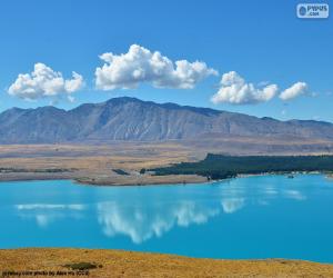 puzzel Lake Tekapo, Nieuw-Zeeland