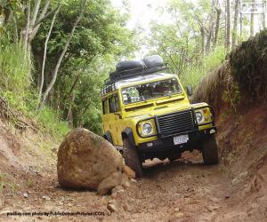 puzzel Land Rover Defender Geel