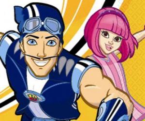 puzzel LazyTown. Sportacus en Stephanie