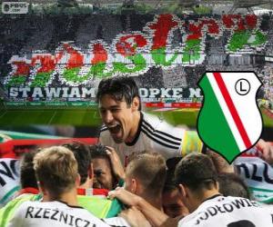 puzzel Legia Warschau, de kampioen van de Poolse voetbalcompetitie Ekstraklasa 2013-2014