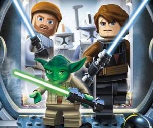 puzzel Lego Star Wars: Yoda, Luke Skywalker, Obi-Wan Kenobi