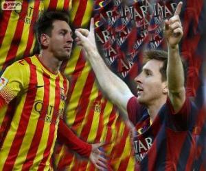 puzzel Leo Messi, topscorer in de geschiedenis van FC Barcelona