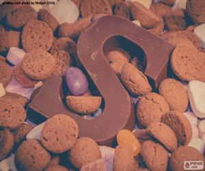 puzzel Letter S van chocolade