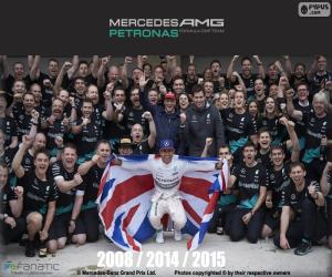 puzzel Lewis Hamilton, kampioen F1 2015