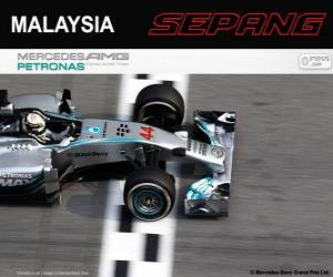 puzzel Lewis Hamilton kampioen van de Grand Prix van Maleisië 2014