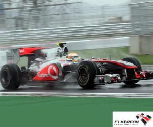 puzzel Lewis Hamilton - McLaren - Korea 2010 (Ingedeeld 2 º)