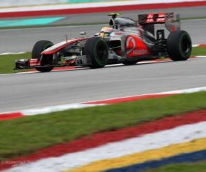 puzzel Lewis Hamilton - McLaren - Maleisische Grand Prix (2012) (3de positie)