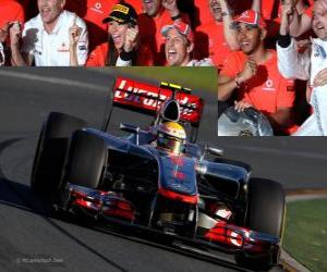 puzzel Lewis Hamilton - McLaren - Melbourne, Grand Prize van Australië (2012) (3de positie)