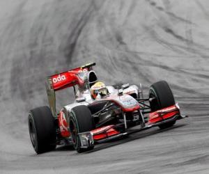 puzzel Lewis Hamilton - McLaren - Sepang 2010
