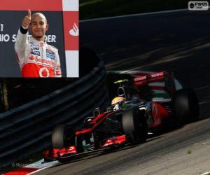 puzzel Lewis Hamilton viert zijn overwinning in de Grand Prix van Italië-2012