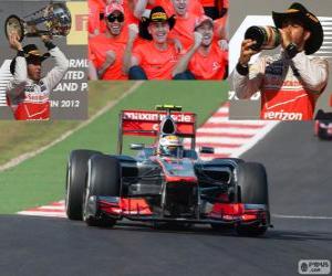 puzzel Lewis Hamilton viert zijn overwinning in de Grand Prix van Verenigde Staten 2012