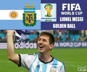 puzzel Lionel Messi, gouden bal. Brazilië 2014 Football World Cup