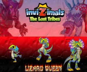 puzzel Lizard Queen, laatste evolutie. Invizimals The Lost Tribes. De koningin van reptielen is mooi en verstandig