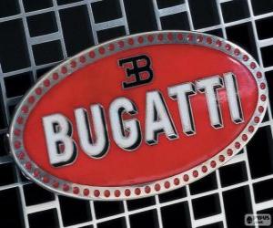 puzzel Logo van Bugatti, Frans merk van Italiaanse oorsprong