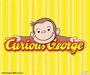 puzzel Logo van Curious George, Nieuwsgierig aapje