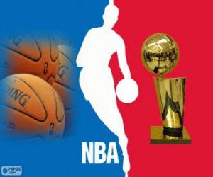 puzzel Logo van de NBA, professionele basketbalcompetitie in de Verenigde Staten van Amerika