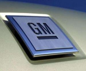 puzzel Logo van GM of General Motors. Automerk VS
