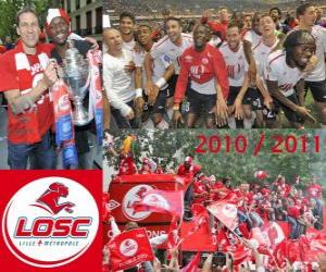 puzzel LOSC Lille, kampioen van de Franse voetbalcompetitie, de Franse Ligue 1 2010-2011