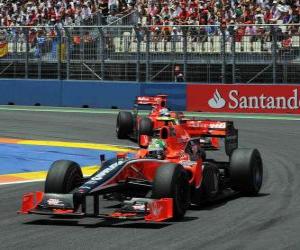 puzzel Lucas di Grassi - Virgin - Valencia 2010