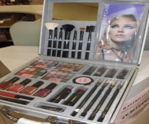 puzzel Make-up geval met borstels en blushers