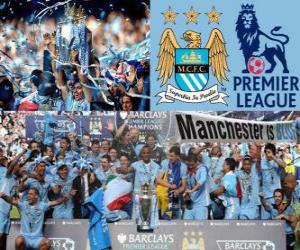 puzzel Manchester City, kampioen Premier League 2011-2012, Football League uit Engeland