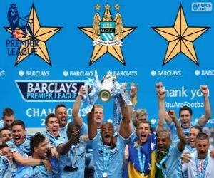 puzzel Manchester City, Premier League 2013-2014 kampioen, England Football League