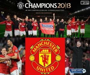 puzzel Manchester United, kampioen Premier League 2012-2013, Football League uit Engeland