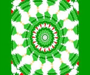 puzzel Mandala met kerstversieringen