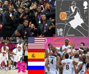 puzzel Mannen basketbal podium Londen 2012