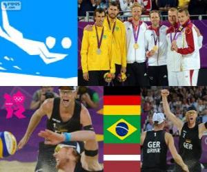 puzzel Mannen beachvolleybal Londen 2012