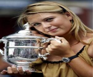 puzzel Maria Sharapova met een trofee