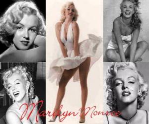 puzzel Marilyn Monroe (1926 - 1962) was een model en actrice van de Amerikaanse film