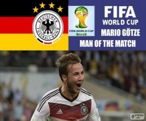 puzzel Mario Götze, beste speler van de finale. Brazilië 2014 Football World Cup