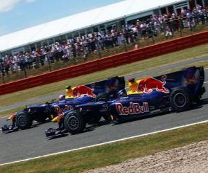 puzzel Mark Webber en Sebastian Vettel - Red Bull - Silverstone 2010