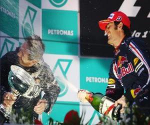 puzzel Mark Webber in het podium