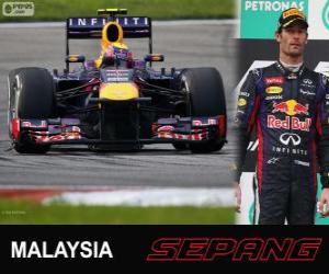 puzzel Mark Webber - Red Bull - Grand Prix van Maleisië 2013, 2º ingedeeld