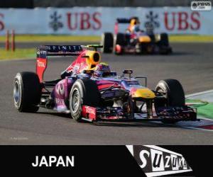puzzel Mark Webber - Red Bull - Grand Prix van Japan 2013, 2º ingedeeld